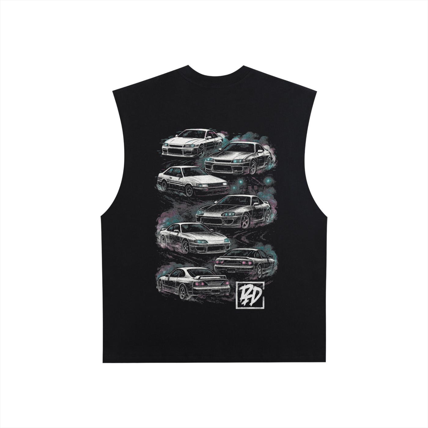 Raw Edge Cotton Graphic Tank Top