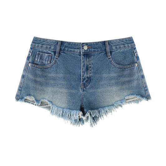DRFTD Vintage Wash Raw Hem Denim Shorts
