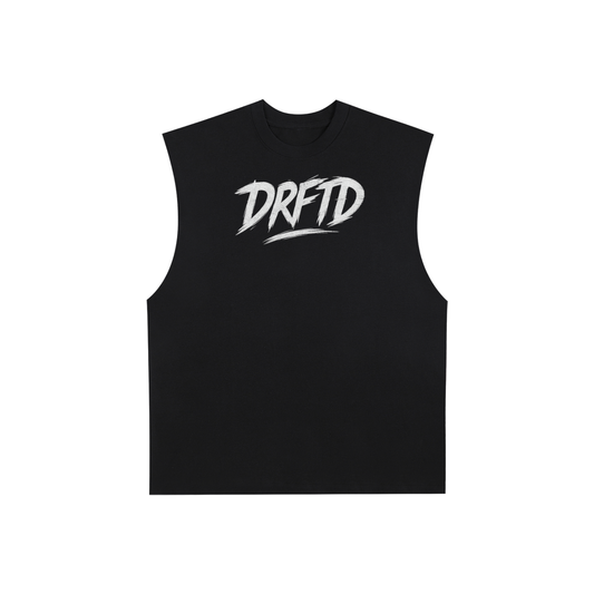 Raw Edge Cotton Graphic Tank Top