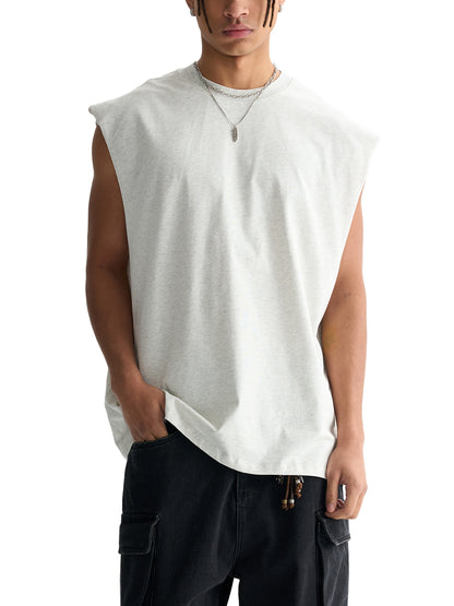 Raw Edge Cotton Graphic Tank Top